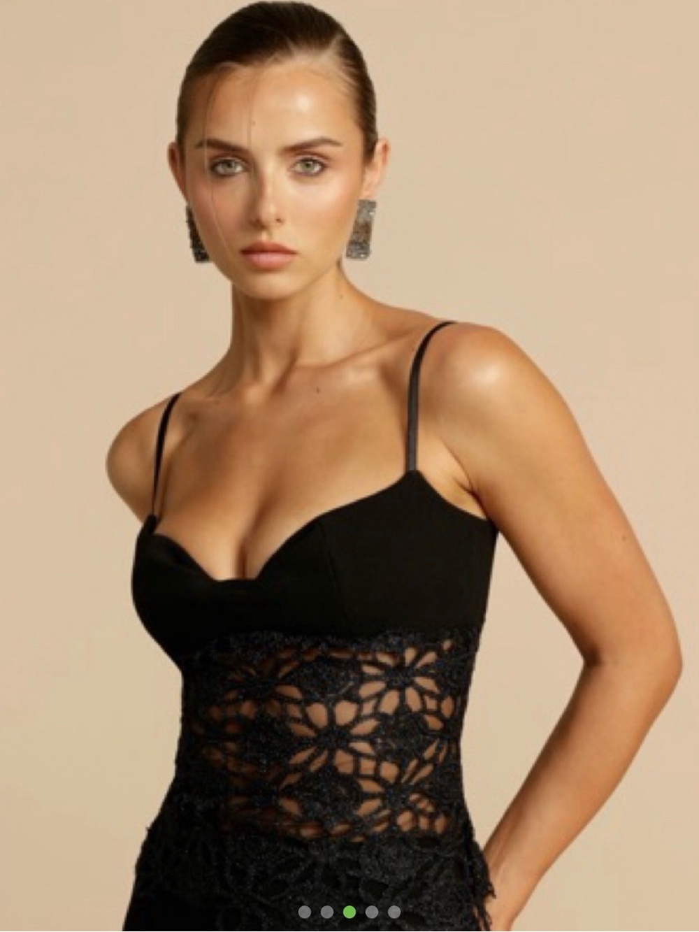 Black Lace-Trim Spaghetti Strap Tank Top - Women